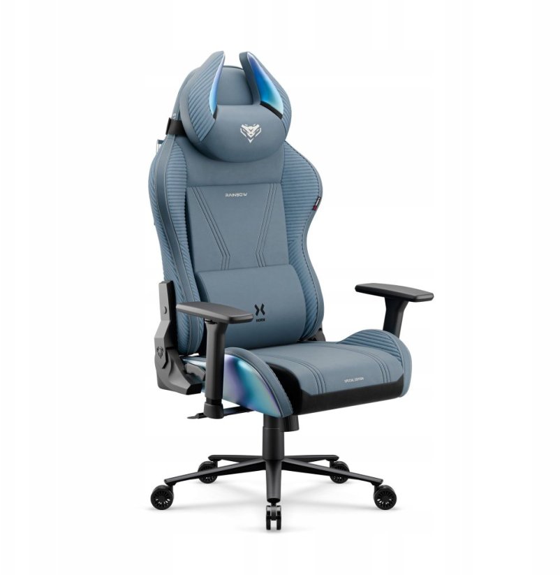 Diablo Chairs Gamingowy Modrý materiál X-Horn 2.0 Rainbow Blue, Normal (5907367515381)