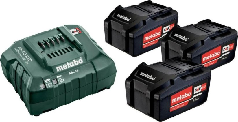 Metabo Komplet akumulátor 18V Li-Ion 4Ah 3szt + Nabíjačka (685049000)
