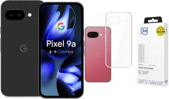 Google Pixel 9A 5G 8/256GB Black (GA09566-GB) + Etui Clear Case
