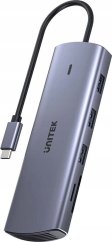 Unitek 9w1 USB C Gigabit Ethernet HDMI VGA 3x USB A czytnik kart PD 100W