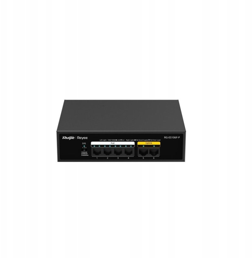 Reyee SWITCH POE RG-ES106F-P 4-PORTOWY REYEE