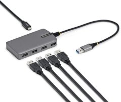 StarTech STARTECH.COM 4-Port USB-A Hub 5Gbps Busbetrieben Typ A auf 4x USB-A 3.0 Hub USB-C-Netzteil Port Mini Reisehub-Verteiler USB Splitter