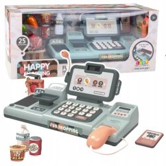 LeanToys Sada Kasa Sklepowa Produkty Spożywcze Czytnik Telefon 25El