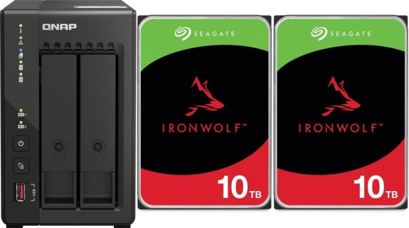 Qnap TS-253E-8G + 2x Seagate IronWolf 10TB (ST10000VN000)