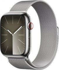Apple Watch 9 GPS + Cellular 45mm Silver Stainless Steel strieborný  (MRMQ3QP/A)