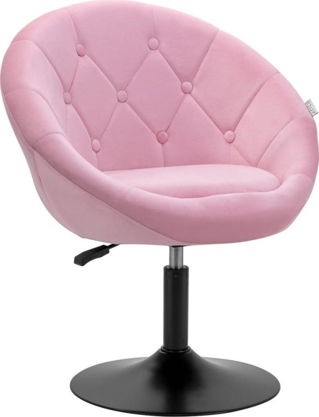Activeshop 4Rico fotel obrotowy QS-BL12B aksamit Ružová