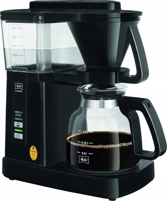 Melitta Melitta Excellent 5.0, Drip coffee maker, Ground coffee, 1525 W, Black, Transparent