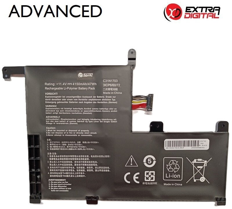 Extra Digital Nešiojamo kompiuterio baterija ASUS C31N1703, 4150mAh, Extra Digital Advanced