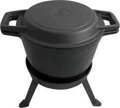 KingHoff Kotol ŻELIWNY MYŚLIWSKI 8.0L Z PATELNIĄ GRILL 2 W 1 KINGHOFF KH-1733