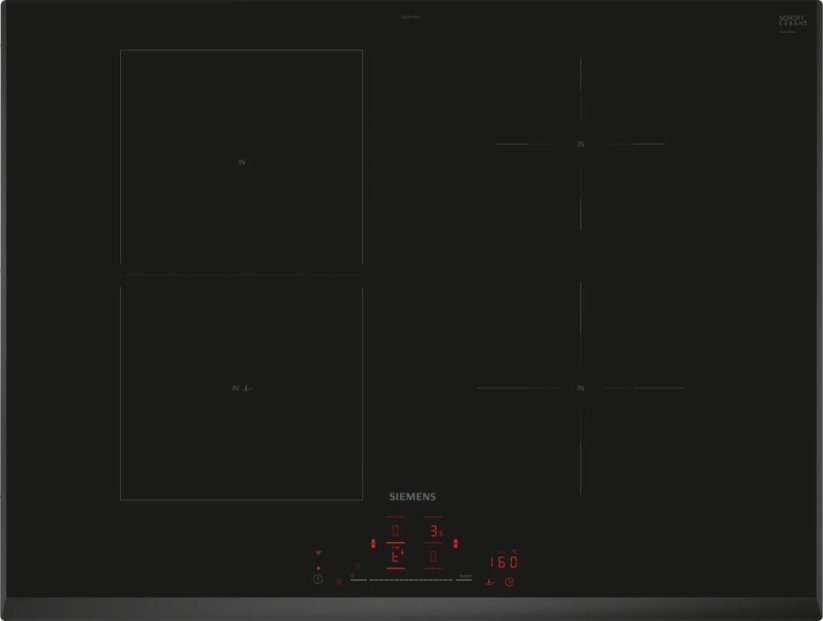 Siemens iQ500 ED751HSC1E, Black, Built-in, 70 cm, Zone induction hob, Glass-ceramic, 4 zone(s)