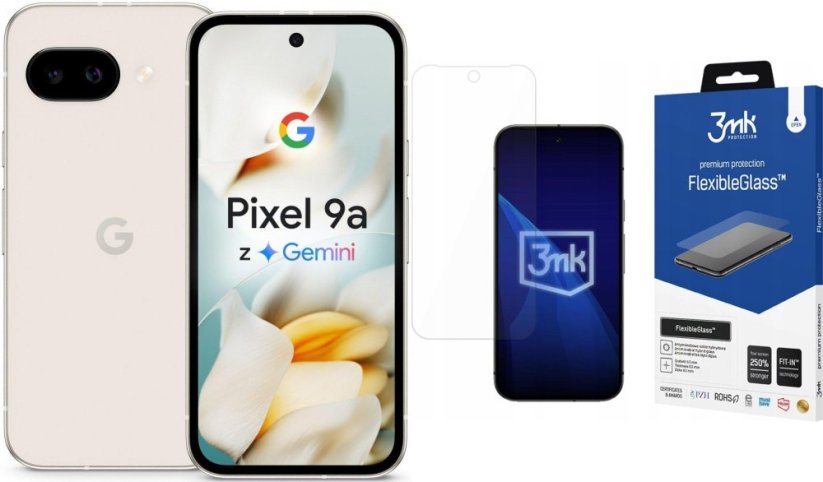 Google Pixel 9A 5G 8/128GB Porcelanowy  (99936223) + FlexibleGlass