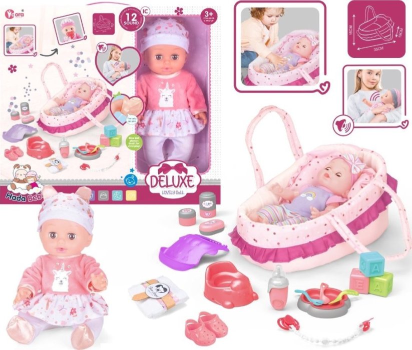 NoName 14IN DOLL BACKPACK SET WITH DRINK /PEE