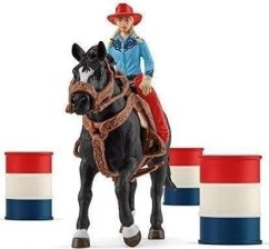 Schleich Schleich Farm World Barrel Racing with Cowgirl, play figure