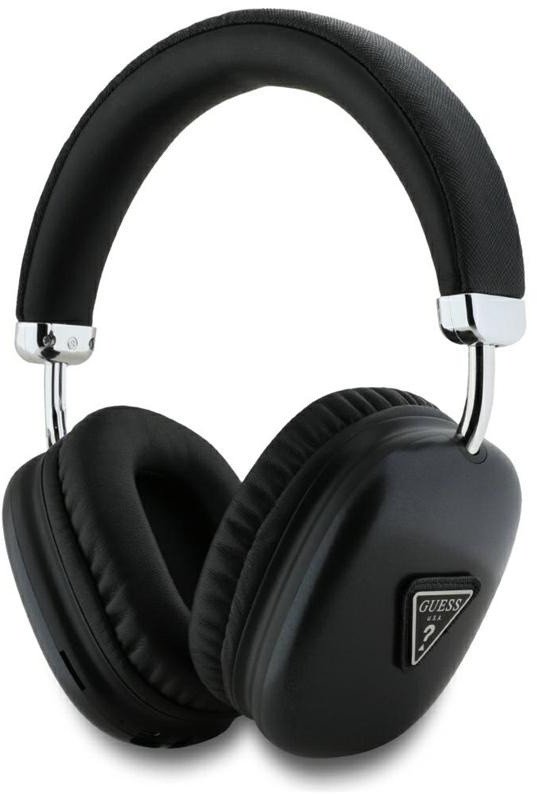 Guess Słuchawki nauszne Guess Bluetooth 5.3 Metallic Triangle Logo Čierny