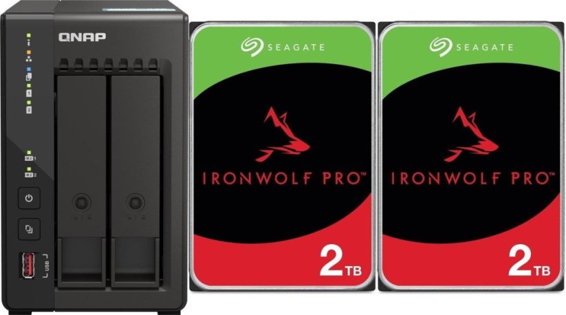 Qnap TS-253E-8G + 2x Seagate IronWolf 2TB (ST2000VN003)