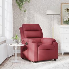 vidaXL Fotel rozkładany, winna czerwień, obity tkaniną Lumarko!
