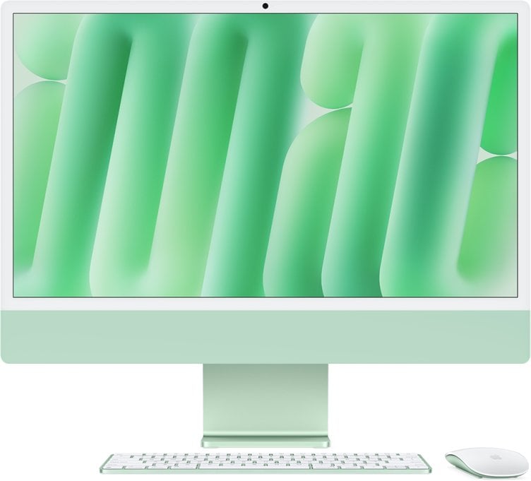 Apple iMac Z1EM 59,62cm 23,5Zoll Nano Glas M4 10C CPU/10C GPU/16C N.E. 24GB 1TB SSD Gbit Eth MM MaKey TID DE Gr�n