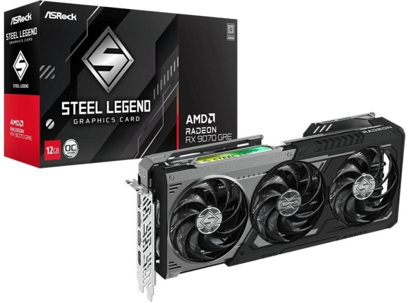 ASRock Radeon RX 9070 GRE Steel Legend Dark OC 12GB GDDR6 (RX9070GRE SLD 12GO)