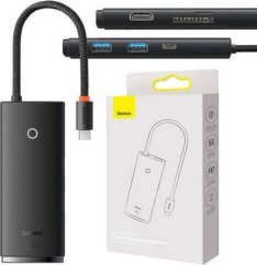 Baseus Hub Baseus OS Lite 6-Port (Typ-C do HDMI+USB3.0*2+PD+SD/TF) (Čierny)