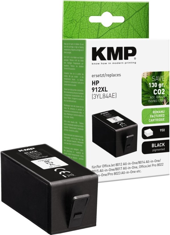 NoName KMP Patrone HP HP912XL 3YL84AE black H188X 950 stron remanufactured