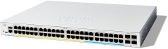 Cisco Catalyst 1300-48MGP-4X - Switch - L3 - managed - 48 x 10 Gigabit Ethernet + 4 x 10 Gigabit SFP+ - an Rack montierbar - PoE+ (370 W)