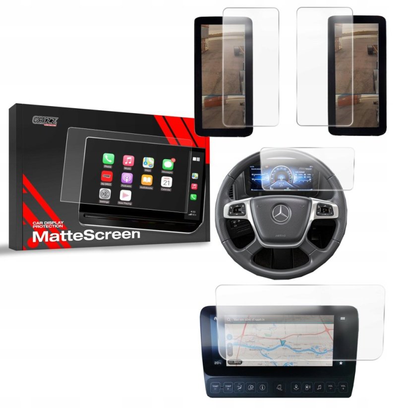 GrizzGlass Folia matná GrizzGlass CarDisplay Protection do Mercedes Actros L 2021-2024 [4w1]