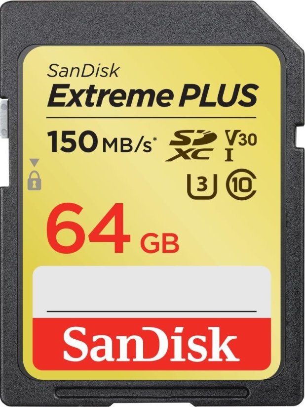 SanDisk Extreme Plus SDXC 64 GB Class 10 UHS-I/U3 V30 (SDSDXW2-064G-GNCIN)