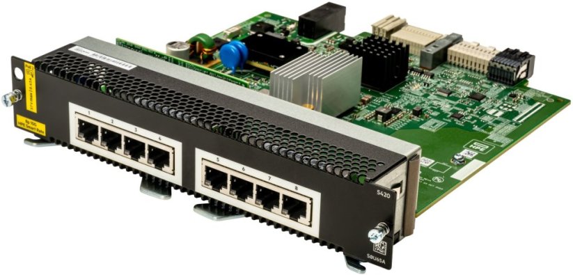 HPE Aruba Networking CX 5420 8p Smart Rate 1G/2.5G/5G/10G Class8 PoE Module - Switch - L3 - managed - 8 x 1/2.5/5/10GBase-T (PoE++) - Przepływ powietrza z przodu do tyłu - Moduł wtykowy - PoE Class 8