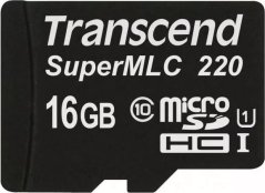 Transcend SuperMLC 220 MicroSDHC 16 GB Class 10 UHS-I/U1  (TS16GUSD220I)