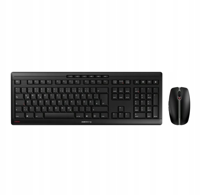Cherry CHERRY Stream Desktop Recharge klawiatura RF Wireless AZERTY Francuski Čierny