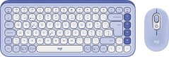 Logitech POP Icon Combo klawiatura Dołączona myszka univerzálny Bluetooth QWERTZ Szwajcarski Liliowy, Biely
