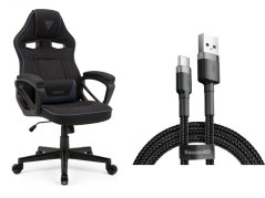 SENSE7 Knight materiałowy czarno-niebieski + kabel usb