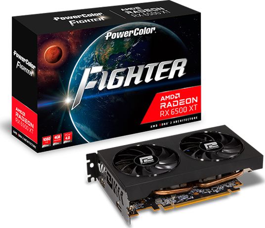 Power Color Radeon RX 6500 XT Fighter OC 4GB GDDR6 (AXRX 6500XT 4GBD6-DH/OC)