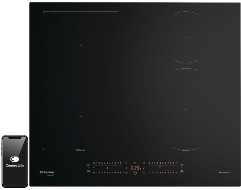 Hisense Hisense  prokovums 59.5 cm  bez ramja  melna - Iebuvejama indukcijas plits virsma HI6432BSCWF (3838782902260)