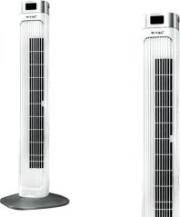 V-TAC ventilátor Wieżowy s displejom teploty i pilotem 55W 95cm Biely VT-5536