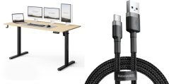 SENSE7 NOJO LIGHT Jasnobrązowo-Czarne 140 cmx70 cm + kabel usb