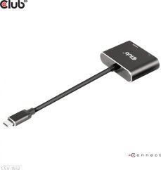 Club 3D Spliter Club3D CSV-1552 (MST hub USB3.2 Gen2 Type-C(DP™ Alt-Mode) to DisplayPort™ + HDMI™ 4K60Hz M/F)