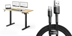 SENSE7 NOJO LIGHT Jasnobrązowo-Czarne 120 cmx60 cm + kabel usb
