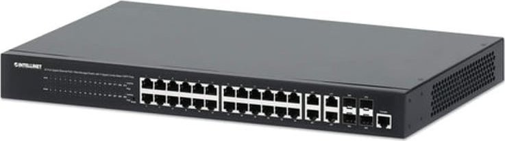 Intellinet Network Solutions INTELLINET 24 Port Gigbit PoE+ Switch mit 4 SFP-Ports