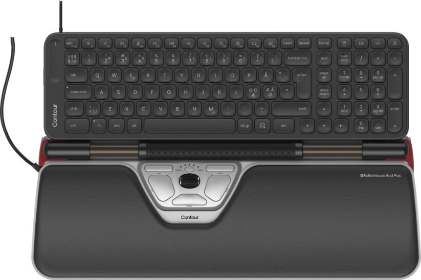 Contour Design RollerMouse Red Plus & Balance Mid-Size Keyboard Combo, Wired, PN Layout, Wired, USB, Scissor key switch, QWERTY, Black, Mouse included (CDRED2021BALPN2160)