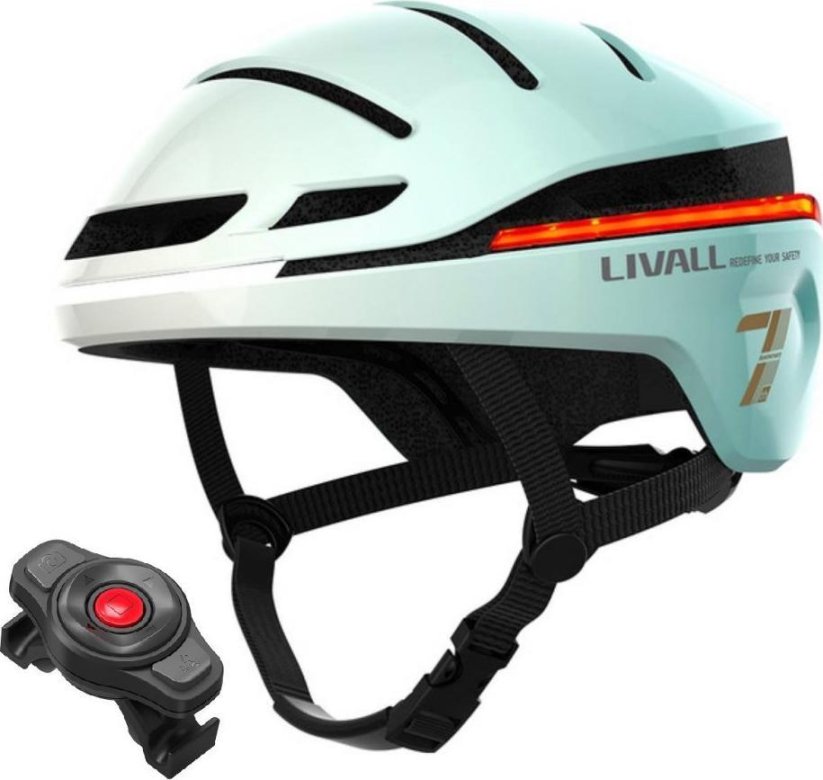 Livall Smart prilba bicyklová LED/SOS r. 58-62cm Miętowy EVO21