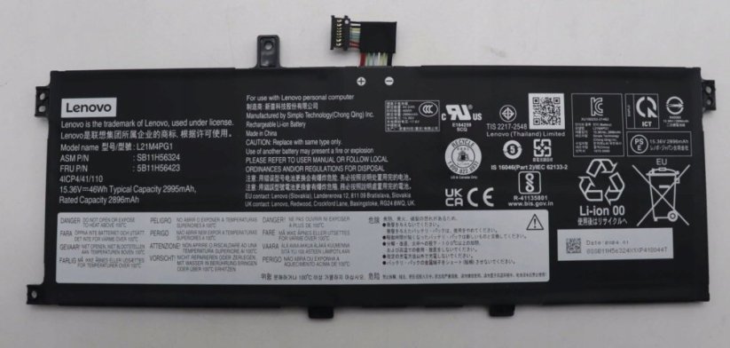 Lenovo akumulátor vnútorný ThinkPad 46Wh (BATTERY Internal, 4c, 46Wh,)