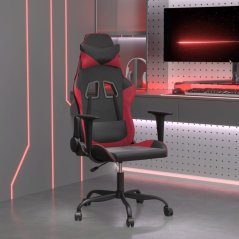 vidaXL vidaXL Masujący fotel gamingowy, čierno-bordowy, sztuczna skóra