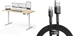 SENSE7 NOJO LIGHT Jasnobrązowo-Białe 140 cmx70 cm + kabel usb