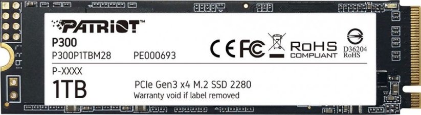 Patriot P300 1TB M.2 2280 PCI-E x4 Gen3 NVMe (P300P1TBM28)