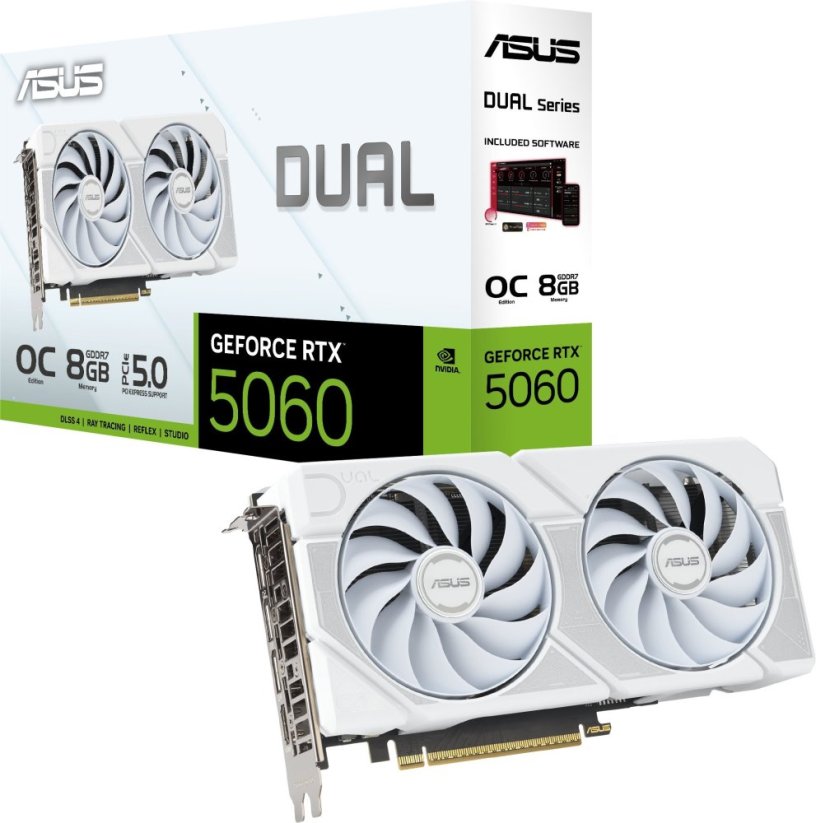 Asus Dual GeForce RTX 5060 White OC 8GB GDDR7 DLSS4 (DUAL-RTX5060-O8G-WHITE)