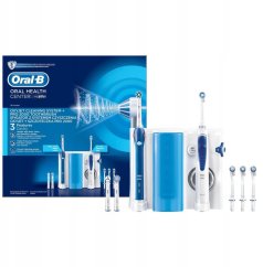 Oral-B Elektrisk tandbørste, Munddusch" Oral-B Pro 2000 + OxyJet Mundpflege Center Hvid, Mørkeblå"