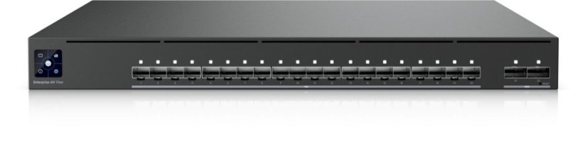Ubiquiti UniFi 20xSFP+ 10GBit/2xQSFP28 100GBit Managed 19" Rack-Mountable, 1,3" Touchscreen (EAV-FIBER)