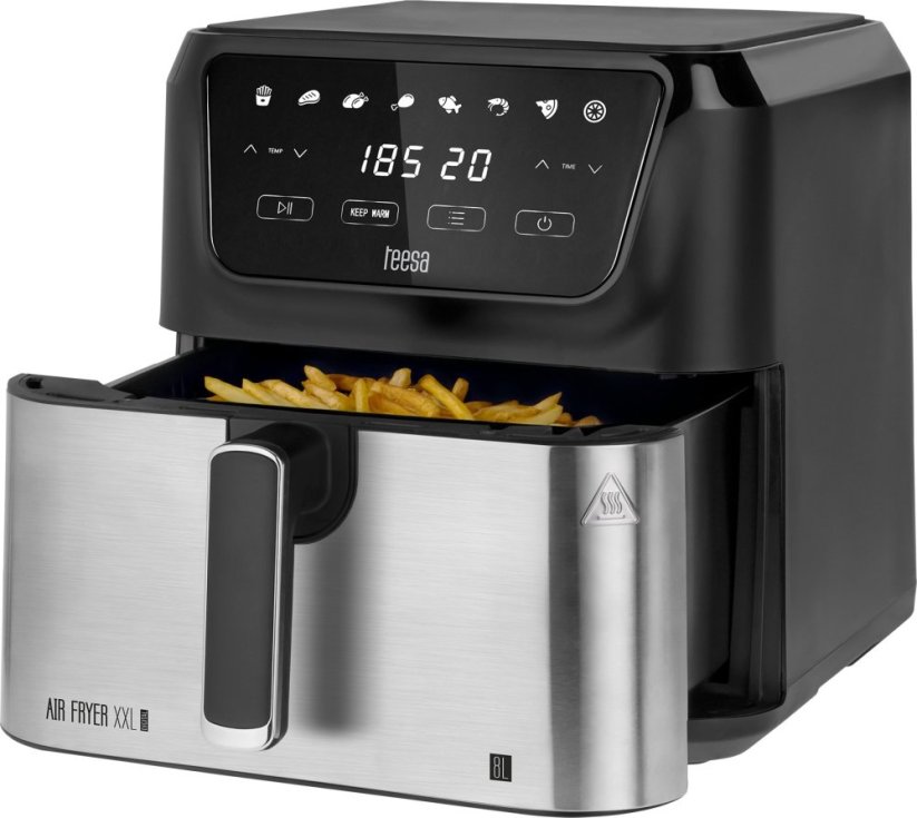 Teesa Frytkownica beztłuszczowa TEESA DIGITAL AIR FRYER XXL , 8L , 1700W, veľká miska , programy , podtrzymywanie ciepła