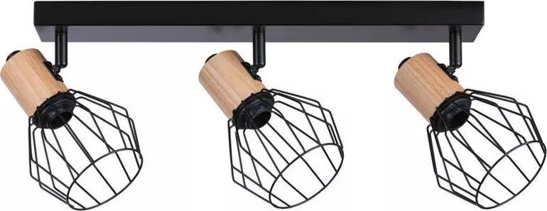 Paulmann Lampa na stropLanka max. 3x20W E14 230V  Čierny/drevo